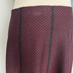 NWT Milano Black/Red Herringbone A-line Skirt L